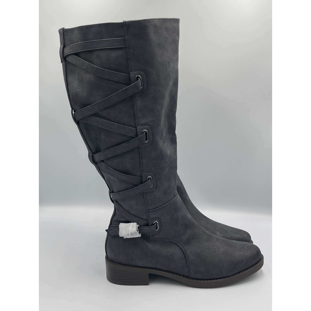 Journee Collection Womens Gray Knee High Boots Extra Wide Calf XWC Size 8 NEW